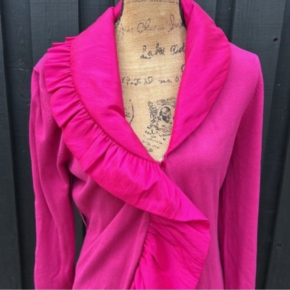 Ravel Pink Ruffled Cardigan - Picture 4 of 6